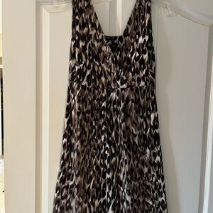 Ann Taylor Animal Print V-Neck Dress